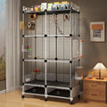 Large Parrot Cage with Acrylic Doors, 4 Casters, Perch & Feeder, Detachable Drawer, Ideal for Cockatiels, Budgies, Conures, Indoor/Outdoor Use – Spacious White Birdcage (Black, 72 * 36 * 142)