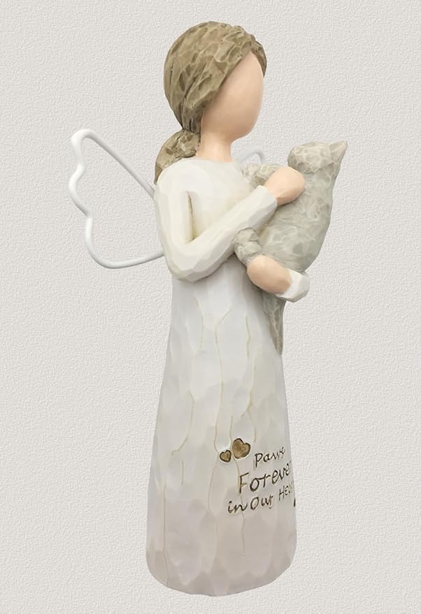 Memorial Gift for Loss of Cat - Sympathy Gift in Memory of Passing Away Pet - Resin Angel Figurine for Cat Mom and Lovers