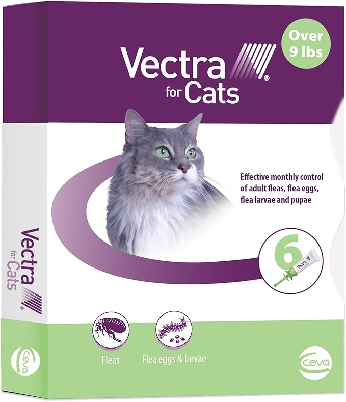 Vectra for Cats Flea Treatment & Prevention for Large Cats (Over 9 lbs.) 6-Month Supply