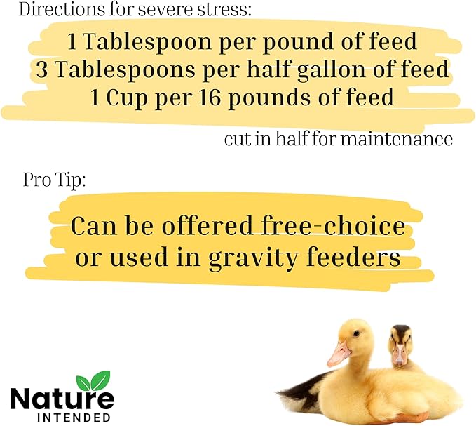 Brewer's Yeast + Probiotics + Niacin + Vitamins Supplement for Ducks, Chickens and Poultry. (Molt Recovery, Severe Stress, Egg Quality and Development) 20-Ounce PET Plastic Jar