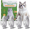4 Pack Natural Flea Collar for Cats – 8 Months Long-Lasting Protection, Waterproof Cat Flea Collar, Adjustable Cat Flea and Tick for Kittens & Adult Cats