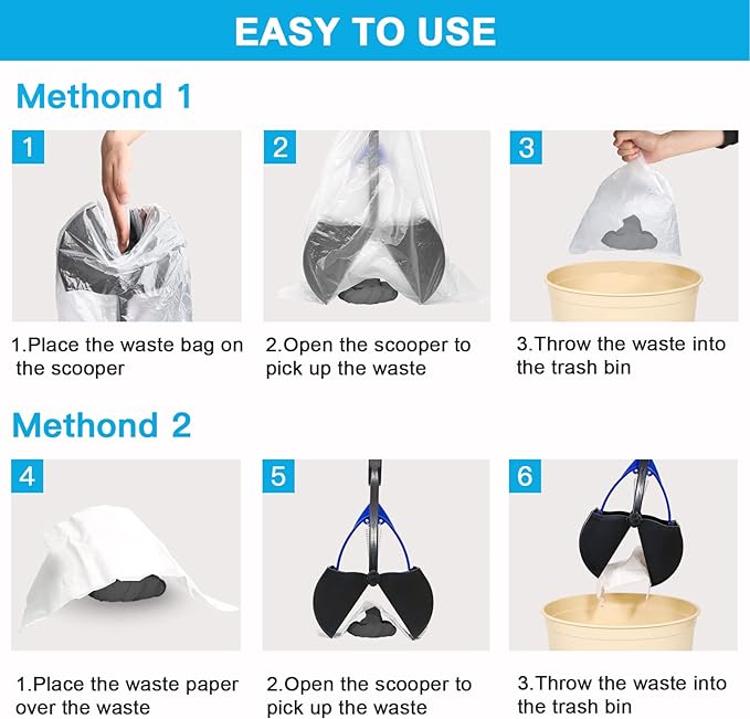 UPSKY Pooper Scooper for Large Small Dogs, Folding Dog Poop Scooper, Sturdy Spring and Premium Materials，Easy to Use for Grass, Dirt, Gravel Pick Up Shovel