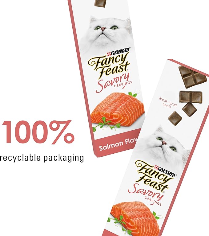 Purina Fancy Feast Limited Ingredient Cat Treats, Savory Cravings Salmon Flavor - 3 oz. Box