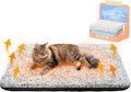Self Warming Pet Bed for Cats & Dogs, Heated Pet Mat, 2.0 Upgraded Thermal Foil Heating Pad, Plush Self-Heating Bed for Crate, Floor, with Removable Washable Cover, Non-Slip, Gray, 22"x34"