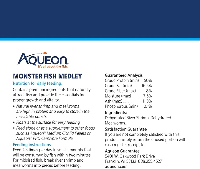Aqueon Monster Fish Medley 3.5 Ounces (Pack of 2)