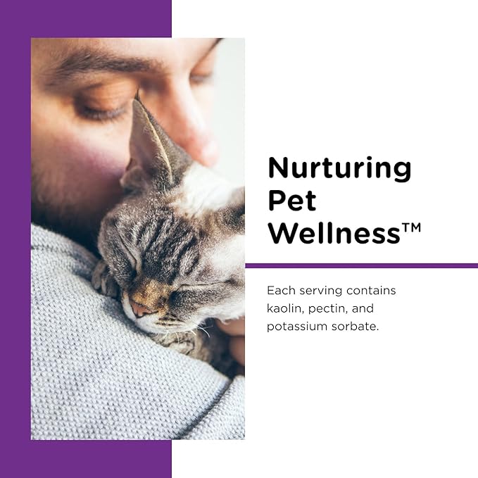 Nutri-Vet Anti-Diarrhea Liquid for Cats, Gentle Formula with Pectin and Kaolin, Soothes Upset Stomach and Irritated GI Tract, Slows Stool Passage, Cat Essentials, Detoxifies Bacterial Toxins, 4oz