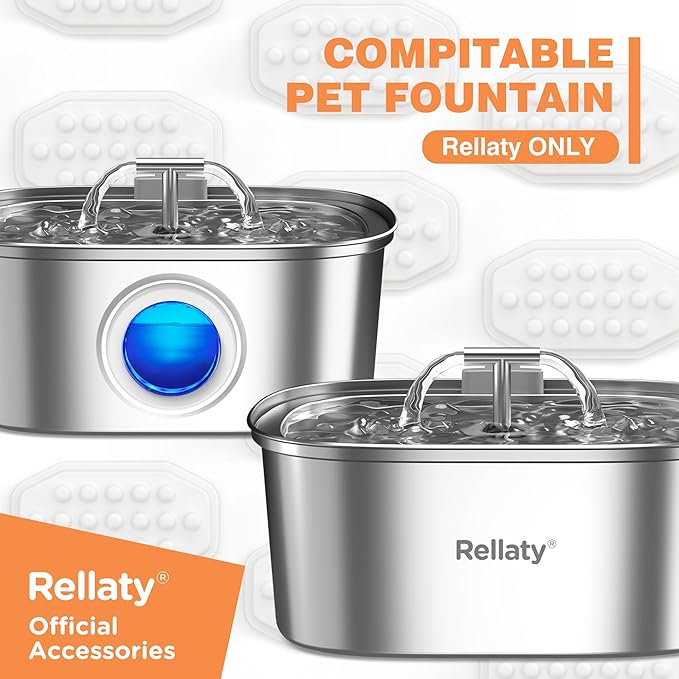 Official Cat Water Fountain Filters Replacement & Pre-Filter Sponges for 3.2L/108oz Automatic Pet Fountain Dog Water Fountain (12 Carbon Filter and 12 sponges)
