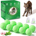 VITAFOR Cat Deterrent Outdoor, 10 Pack Natural Peppermint Oil Cat Deterrent Balls Outdoor Indoor Keep Cats Out of Yard Garden Lawn Prevent Scratch and Chew (Green)