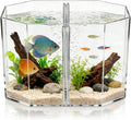 Totority Box Octagonal Fish Tank Betta Fish Bowl Small Containers Shrimp Tank Baby Cart Covers Turtle Tank Betta Fish Tank Fish Breeding Tank Betta Tank Acrylic Self-Cleaning