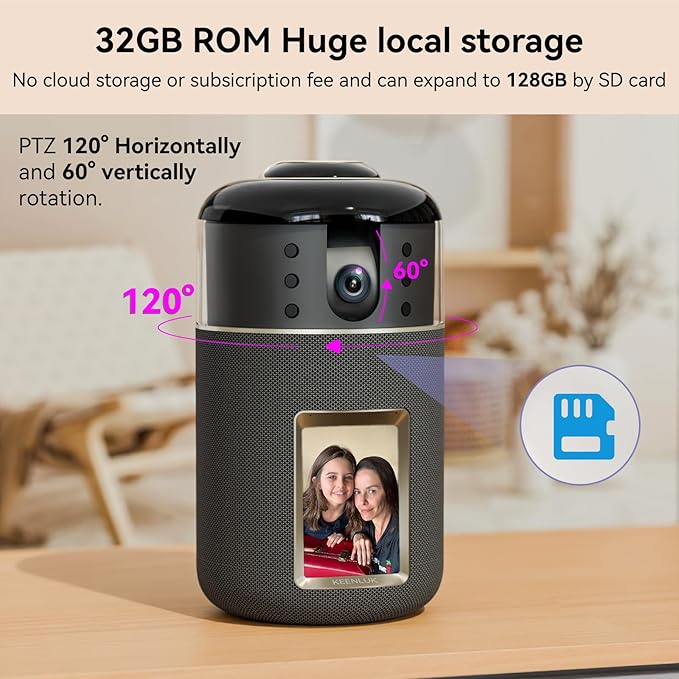 Home Security Camera with 3.5" Screen Camera for Elderly, Baby and Pets, Two Way Function for Elderly, 1080P Dog Camera with Motion Detection
