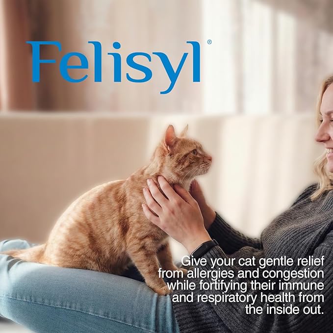 Felisyl L-Lysine Granules for Cats 100g (3.5 oz, 310 Servings) – Supports Immune, Respiratory, and Eye Health. Eases Sneezing, Runny Nose, and Watery Eyes. Tasty Salmon Flavor - Made in The USA