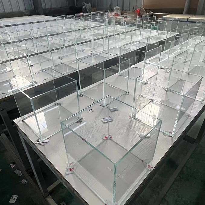 7Gal Ultra Clear Rimless Low Iron Glass Cubic Aquarium Tank (W11.81×D11.81×H11.81 inch(30x30x30cm)) 5mm Thickness Include Black Leveling Mat