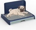 Upgrade Dog Potty Tray with High Wall,23.62"X18.5"Pee Pad Holder,Litter Box for Pet,Mesh Training Holder for Puppy and Small Size Dog,Housebreaking Supplies, Pet Products (Blue)