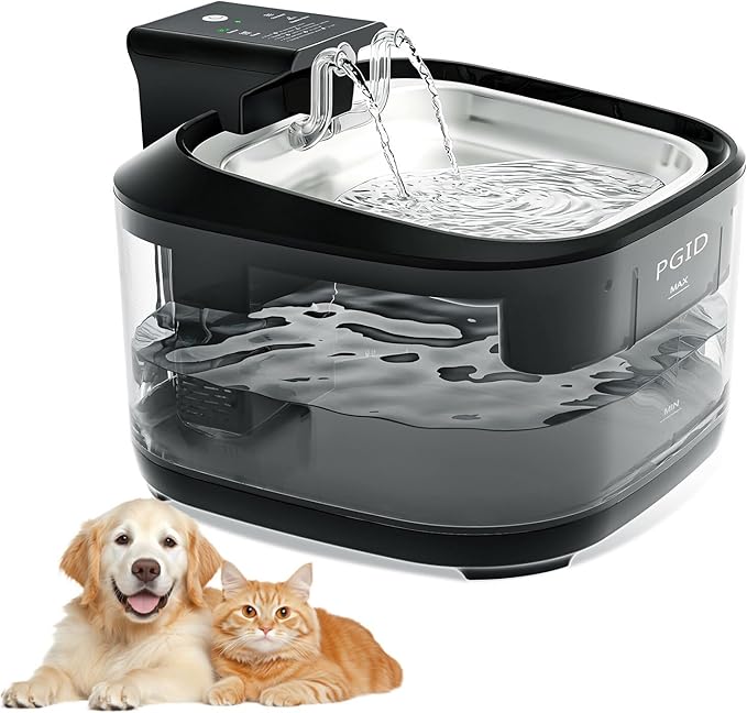 Cordless Cat Water Fountain, 5000mah Battery Operated Pet Water Fountain, 108oz/3.2L Automatic Dog Water Fountains for Cats Dog Indoor Outdoor