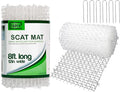 Tapix Cat Scat Mat Clear (8 ft.) with 6 Staples, Anti-cat Network with Spikes Digging Stopper - Cat Deterrent Mat for Indoor and Outdoor