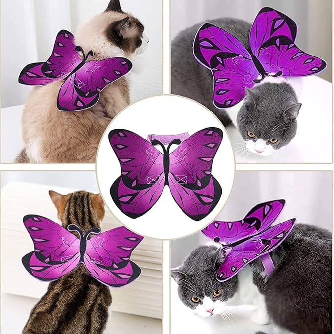 Cat Dog Butterfly Costume Wings for Halloween Party Decoration, Halloween Dog Cat Costume, Puppy Cat Dress Up Accessories