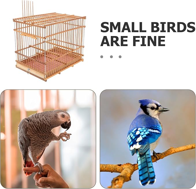 Small Bird Cage Parrot Carrier Travel Cage Lightweight Woven Indoor Birdcage for Small Parakeets and Small Birds