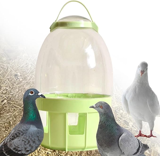 Pigeon Water Dispenser Bird Drinker Large Capacity Automatic Pet Water Pot Container Drinker Bottle for Parrot Lovebirds Duck, 10L