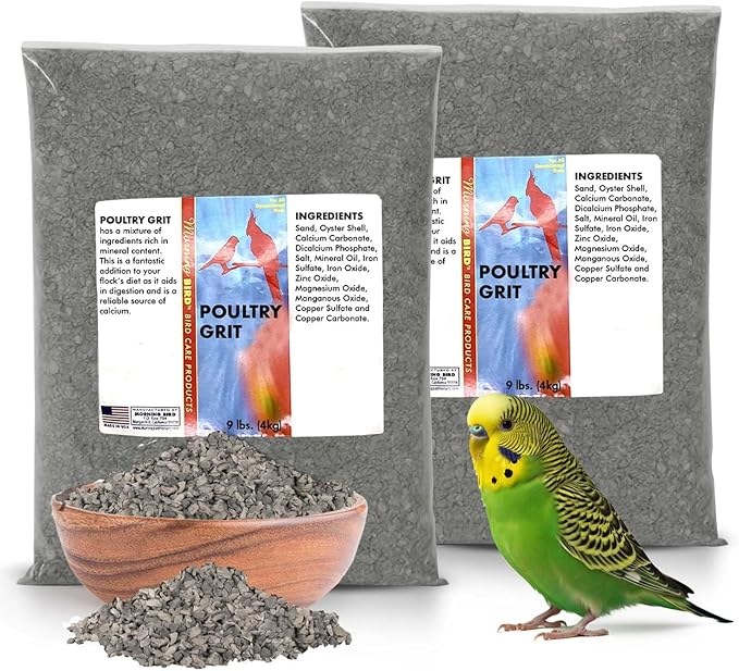 Morning Bird Poultry Grit for Birds 18 lbs (2-Pack, 9 lbs Each) - Mineral-Rich Supplement for Digestion & Calcium Support - Natural Poultry Feed Additive and Chicken Grit for Healthy Birds