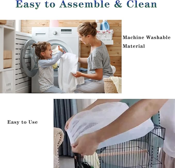 Bird Cage Seed Catcher, Large Bird Cage Skirt Guard, Adjustable Soft Nylon Mesh Bird Cage Netting for Round Square Bird Cages Circumference 60-86Inch