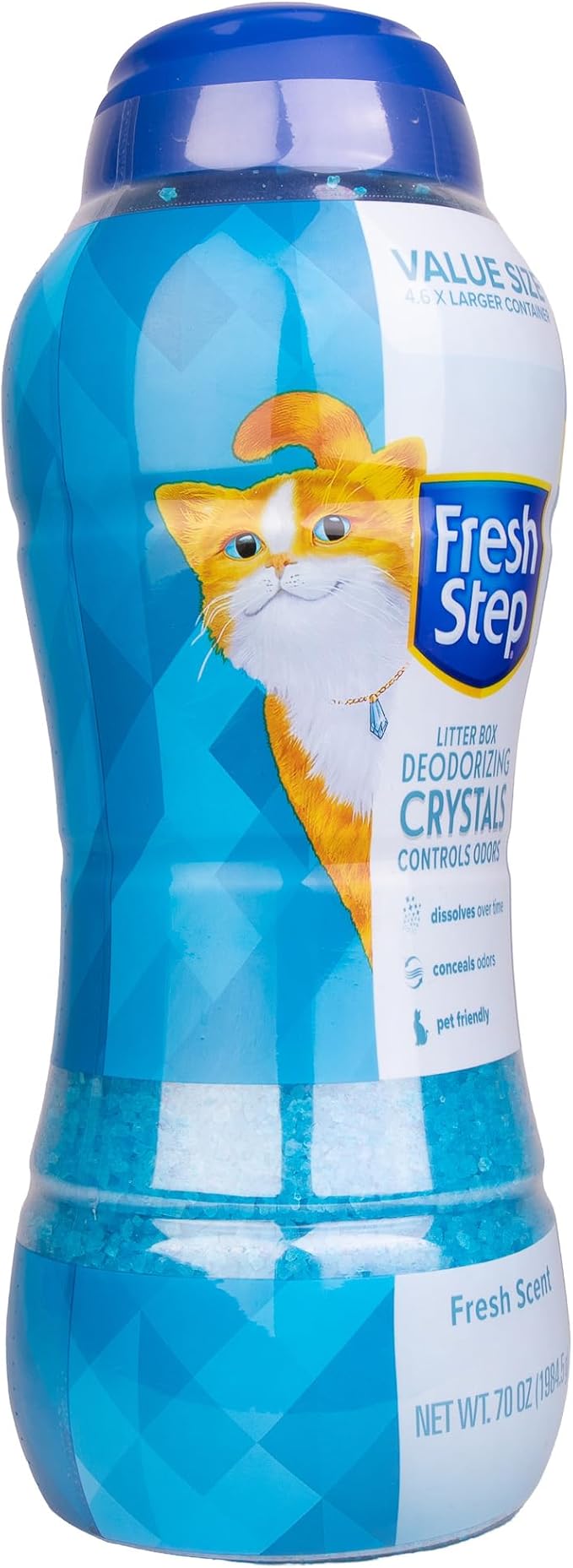 Fresh Step Cat Litter Crystals Deodorizer, Non Toxic Odor Neutralizing Crystals for Litter Boxes that Help Control Smells and Keep Home Areas Fresh, Fresh Scent, 70 Ounce