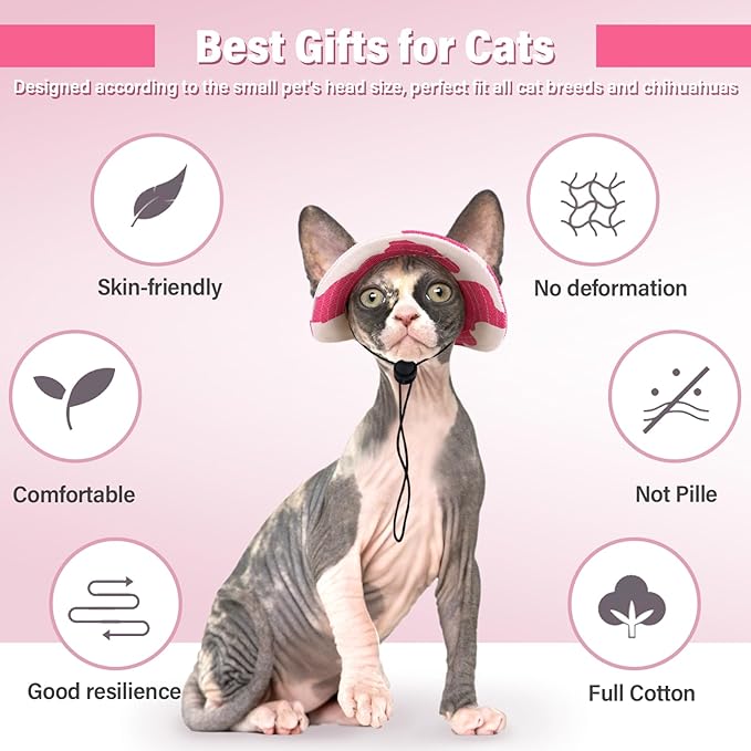 DENTRUN Cat Hats for Cats Only, Cat Cowboy Hats with Ear Holes Tiny Pets Birthday Party Costume, Cat Headwear Mini Cowboy Hat, Funny Sombrero Kitten Hat Chihuahua Beanie Cap Party Decorations