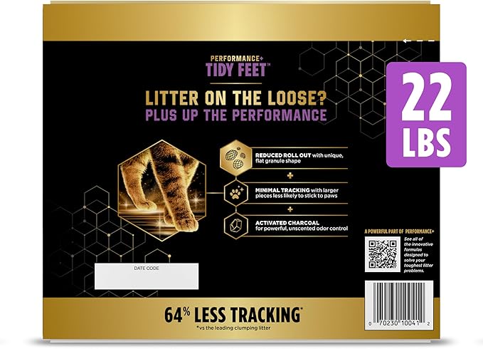 Purina Tidy Cats Performance Plus Tidy Feet Low Tracking Unscented Clumping Multi Cat Litter - 22 lb box