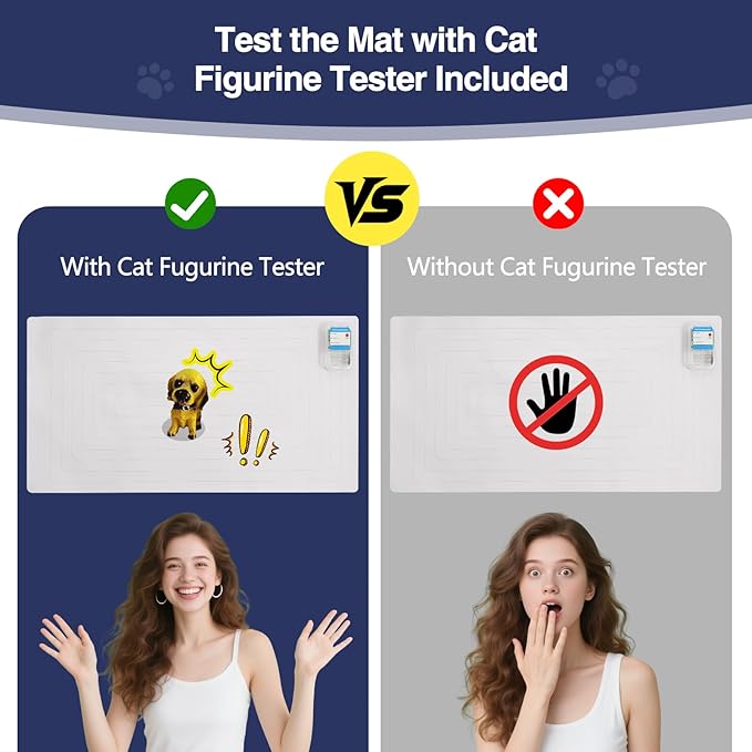 PAPARELA Pet Shock Mat with Tester, 2-Pack 30"X16" Electric Training Mats to Keep Dogs & Cats Off Couch, Bed, Kitchen Counter & Furniture