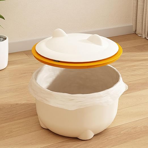 Indoor Cats Litter Trash Can with Enclosed Structure Press Type Lid for Effective Management and Convenience Pet Waste Container