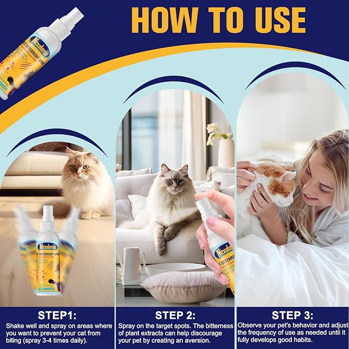 Bitter Apple Cat Deterrent Spray, Natural, Pet-Safe Formula is The Versatile Solution for Indoor & Outdoor Use. Effectively Protect Your Sofa, Carpets, Behavior. (150ml / 5.07oz)