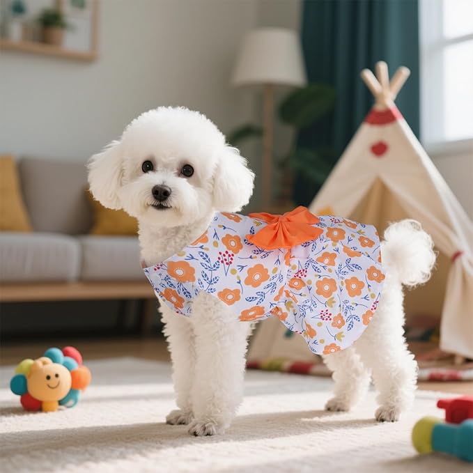 choyaxo Floral Dog Dress Cute Dog Skirt Pet Dress Summer Pet Clothes for Puppy Small Cats
