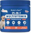 Biotic’s Gain 25-in-1 Multivitamin for Dogs | Chicken Flavour Soft Chews | Supports Skin, Heart, Hip & Joint and Gut Health | Daily Nutrient Boost for All Breeds (25 in 1 Multivitamins)