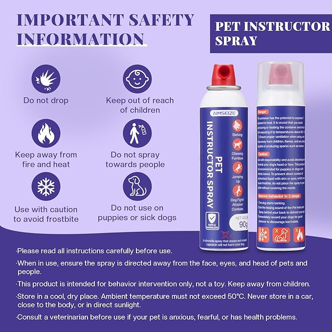 Dog Corrector Spray for Training: 90mL 2 Pack Air Sound Deterrent to Stop Barking & Jumping, Not Bitter Apple Spray - Behavior Tool for Pet Owners
