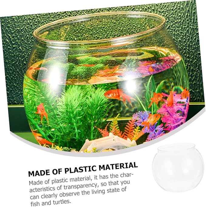 Plastic Round Goldfish Aquarium Fish Tank for Goldfish Fish Bowls Decorative Portable and Easy to Clean