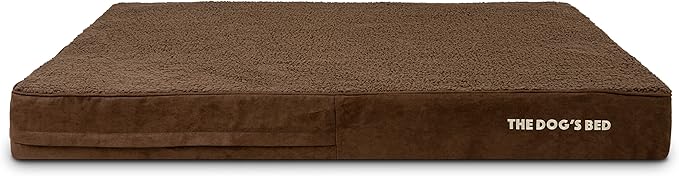The Dog’s Bed Orthopedic Memory Foam Dog Bed Mattress, Oxford Fabric, Brown Plush, XXL, 6-Inch