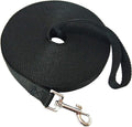 Nylon Training Dog Leash for Small Medium Large Dogs, 15ft 20ft 30ft 50ft Long Leash Dog/Puppy Lead for Obedience Recall Training, Camping (50ft, Black)