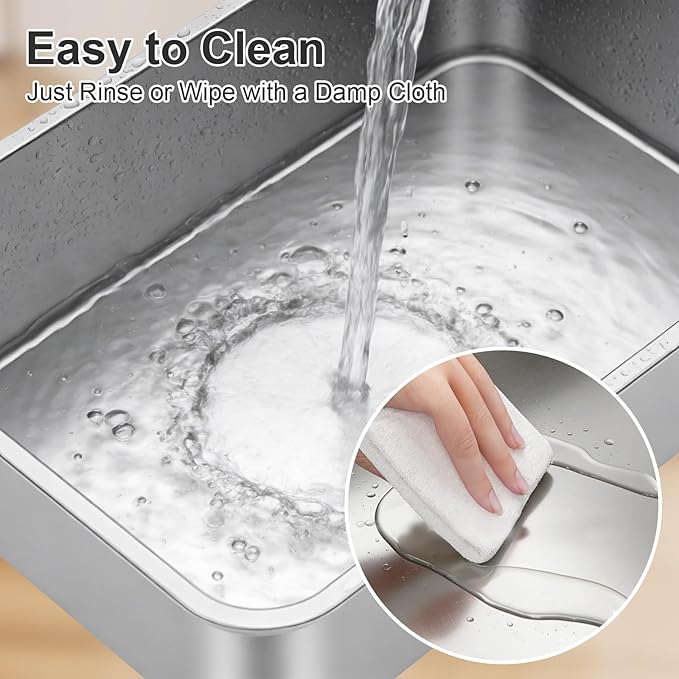 Stainless Steel Litter Box with High Sided, Metal Cat Litter Box, Odor-Free, Non-Stick Litterbox Pan, Easy to Clean Pet Supplies Toilet Tray for Indoor Cats, Kittens or Multicat Homes