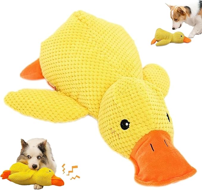 Mellow Dog Calming Duck, 2025 New Yellow Duck Dog Toy, The Mellow Ducks Calming Pillow, Dogs Ducks Toy with Quacking Sound for Indoor Dogs