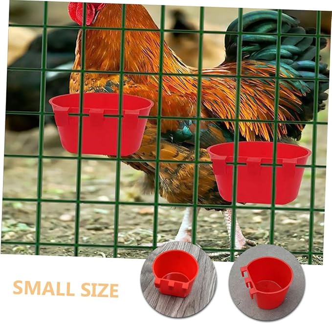 FRCOLOR 20pcs Bird Cage Cups Small Hanging Feeder Bowls Seed Holder for Indoor Birds Pet Feeding Watering Supplies