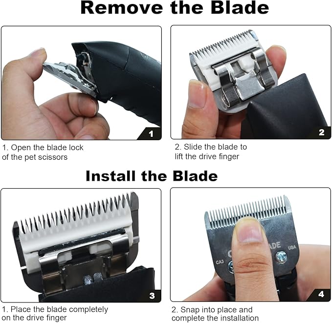 2Pack 30 Blade Dog Grooming Clipper Blades Compatible with Andis/Wahl/Oster Dog Clippers,Detachable Stainless Steel Blade,Size-30, 1/50-Inch Cut Length (64260)