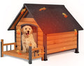 GUTINNEEN Large Insulated Dog House Outdoor Weatherproof Dog Kennel Dog Shelter with Chew-Proof Full Metal Frame, Openable Roof, Removable Inner Floor for Medium Dog Breeds, 45" D x 32.9" W x 32.6" H