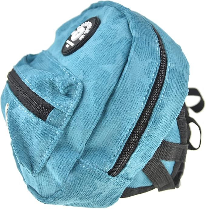 FLAdorepet Dog Backpack Harness with Leash, Dog Poop Bag Dispenser, Pet Self Carrier Adjustable Travel Hiking Walking Harness Backpack for Small Medium Dogs (L(Fit:10-15lb), Blue)