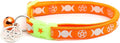 Wicca Cat Collar with Occult Charm & Bell | Witch’s Familiar Cat Collar | Witch Kitten Collar Charms | Glow in The Dark | Safety Breakaway Collar (Large(10lbs & Up), Orange)