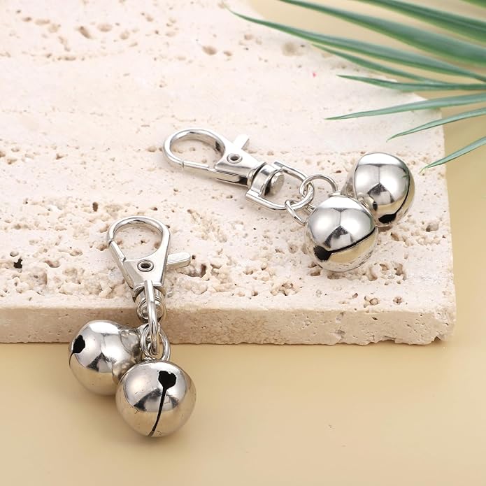 2 Pcs Mini Dog Collar Bells, Cat Bell, Silver Pet Pendant Accessories for Training, Loud Charms for Dogs and Cats
