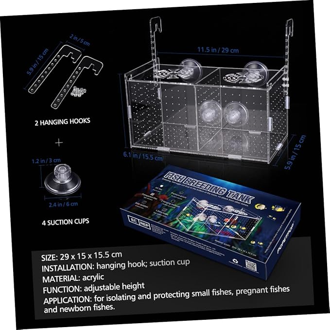 Fish Breeding Box for Aquarium Fish Tank Acclimation Box Transparent Incubator