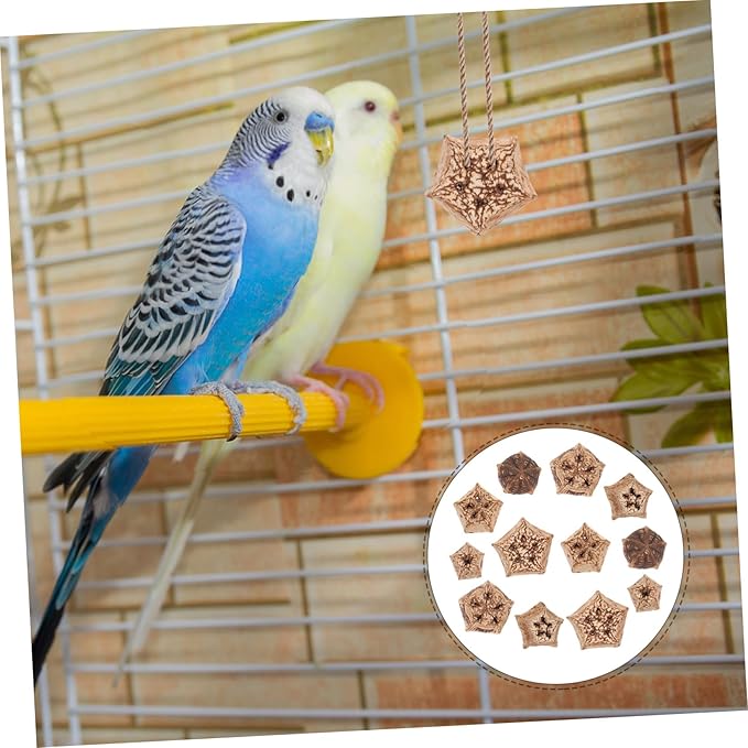 12pcs Natural Bird Chewing for Parrots Budgies Macaws Healthy Foraging Shredding Blocks to Reduce Boredom and Destructive Behavior Natural Material Pet Companion