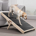 Tresbro Dog Ramp for Bed, 4 Level Adjustable 14.56'' to 24'' Dog Ramps with Anti-Slip Carpet & Carrying Handle, Portable Dog Ramp Supports up to 120LBS for Small Medium Large Dogs to Get on Bed, Couch
