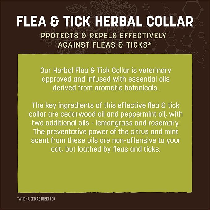Earth Animal Apothecary Natural Flea & Tick - Herbal Collar for Cats & Kittens - 1 Collar