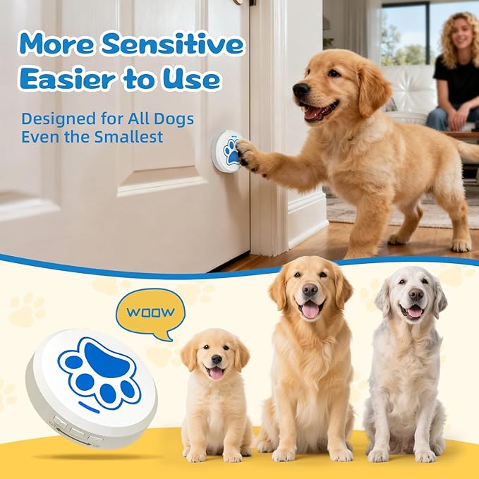 ChunHee Dog Bells to Go Outside – Bell for Dogs to Ring to Go Potty | Dog Door Bell with 5 Adjustable Volume & 36 Ringtones | Chew-Proof Dog Potty Bell | Bells for Dog Training to Go Outside