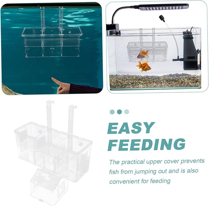 Yardwe Hanging Type Fish Breeding Box Aquarium Isolation Container for Fry Shrimp Incubator with Easy Installation Environment for Increased Fertility Sturdy